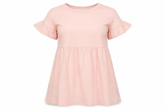 New Look Womens Pink Cotton T-Shirt Dress Size 8 Crew Neck Pullover
