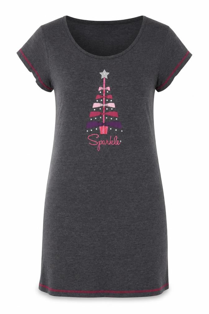 Love Cotton Womens Grey Solid Cotton Top Dress Size 12 - Sparkle