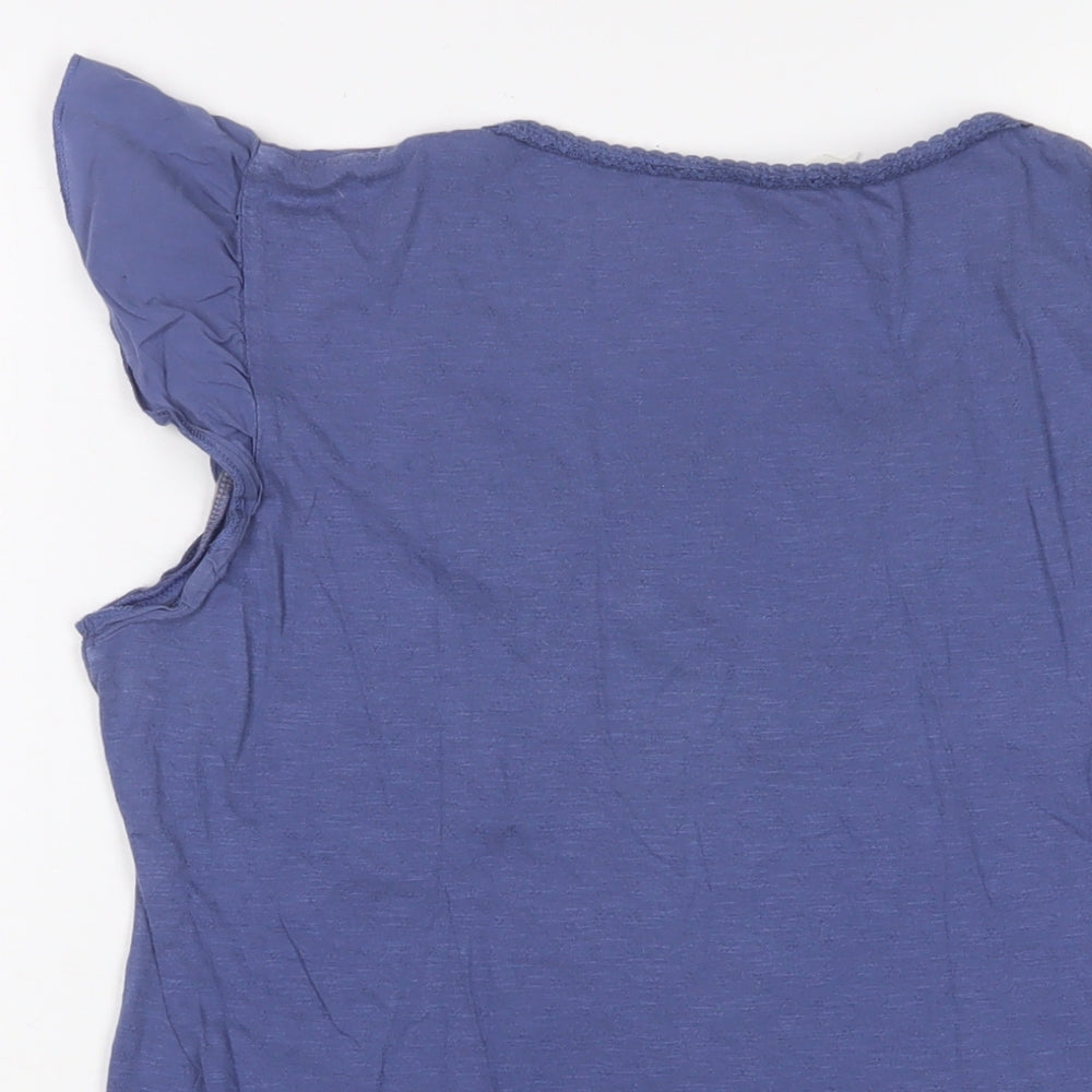 Marks and Spencer Womens Purple Cotton Basic T-Shirt Size 14 Collared