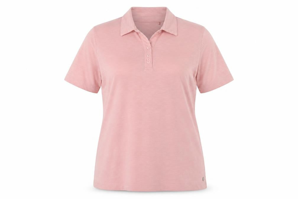 PENNY PLAIN Womens Pink Polyester Basic Polo Size 14 Collared