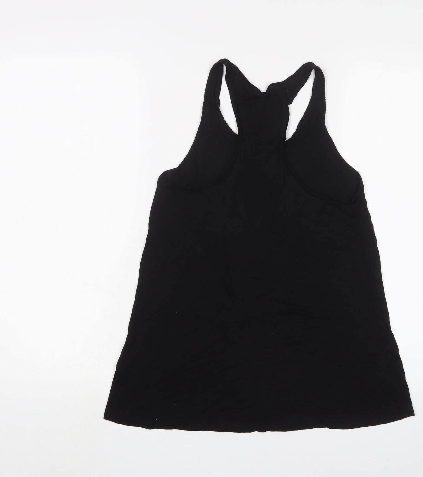 H&M Womens Black Viscose Basic Tank Size 8 Scoop Neck