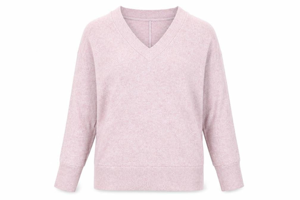 NEXT Womens Pink V-Neck Polyester Pullover Jumper Size S