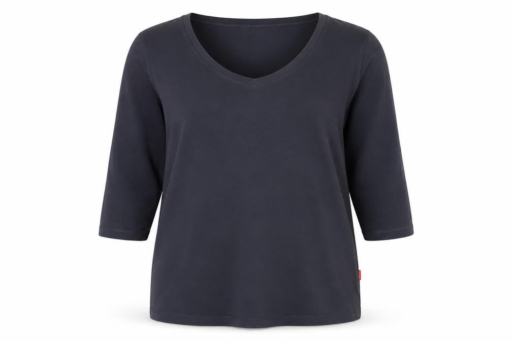 VACKYOY Womens Grey Cotton Basic T-Shirt Size XL Scoop Neck