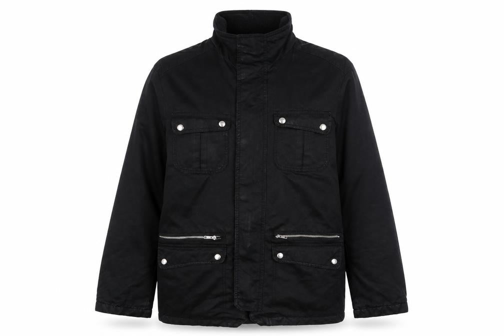 H&M Mens Black Jacket Size L Zip - Zip Pockets