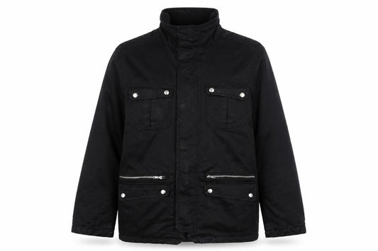 H&M Mens Black Jacket Size L Zip - Zip Pockets