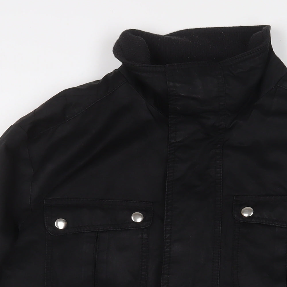 H&M Mens Black Jacket Size L Zip - Zip Pockets