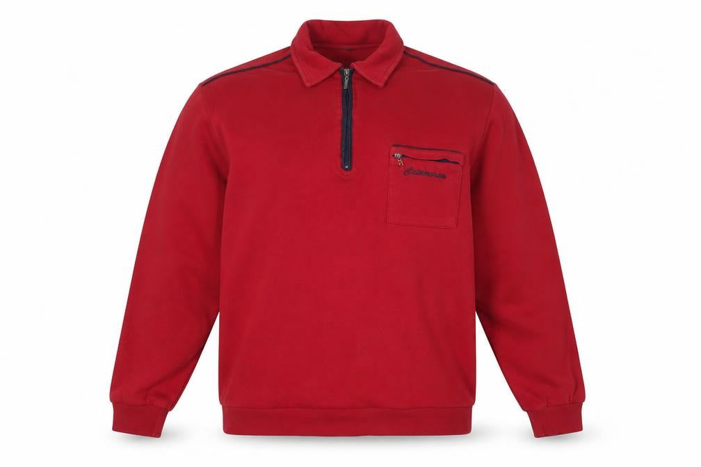 Catamaran Mens Red Cotton Pullover Sweatshirt Size M - Logo, Embroidered