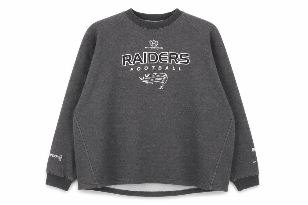 Raiders Mens Grey Cotton Pullover Sweatshirt Size XL