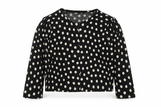 Oasis Womens Black Crew Neck Polka Dot Cotton Cardigan Jumper Size S