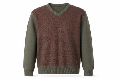 Fabio Men's Brown V-Neck Pullover Jumper - Size L
