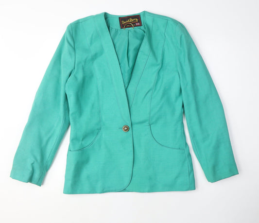 David Barry Women's Green Blazer, M, Business-Casual Style