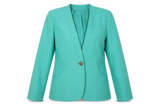 David Barry Women's Green Blazer, M, Business-Casual Style