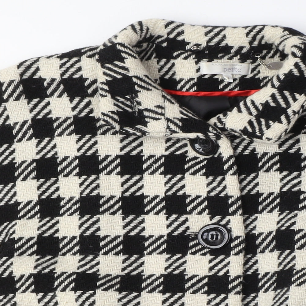 Marks and Spencer Women's Petite Check Jacket, Black/White