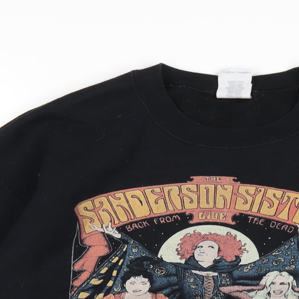 Hocus Pocus Womens Black Cotton Pullover Sweatshirt Size M Pullover - The Sanderson Sisters