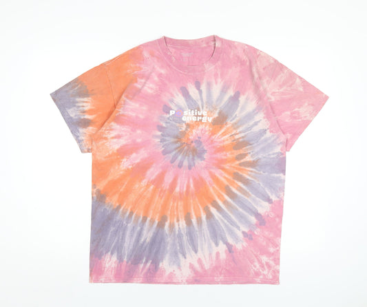 Urban Outfitters Womens Multicoloured Cotton Basic T-Shirt Size S Round Neck - Positive Energy Tie Dye