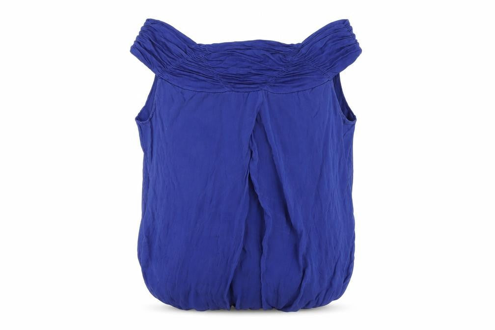 Phase Eight Womens Blue Viscose Basic Blouse Size M Boat Neck