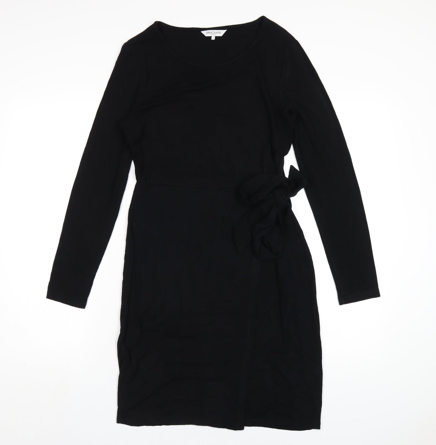Great Plains Womens Black Viscose A-Line Size S Round Neck Pullover