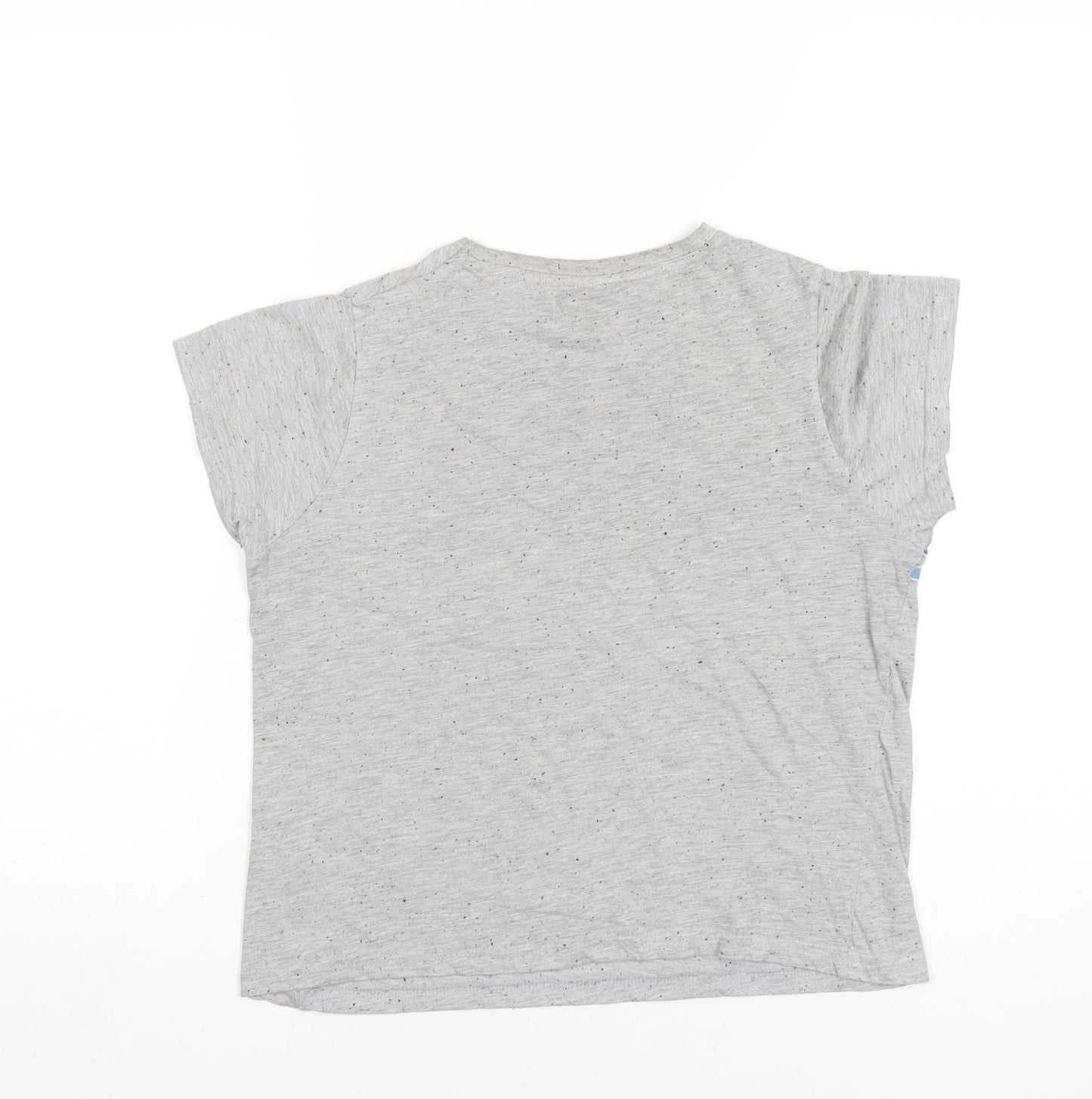 Disney Womens Grey Cotton Basic T-Shirt Size 6 Round Neck - Lilo & Stitch