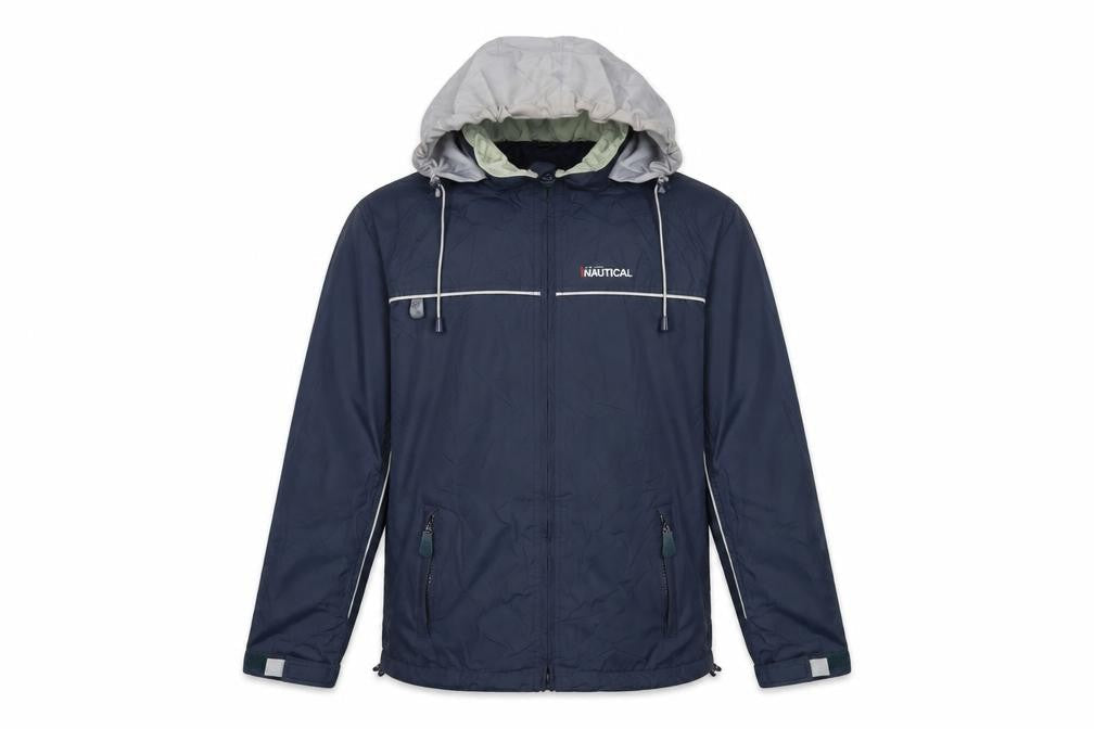 Nautical Mens Blue Windbreaker Jacket Size S Zip - Logo Zipped Pockets Technical Waterproof