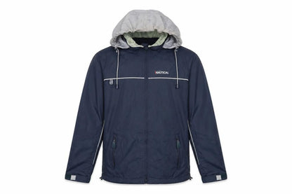Nautical Mens Blue Windbreaker Jacket Size S Zip - Logo Zipped Pockets Technical Waterproof