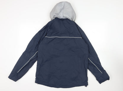 Nautical Mens Blue Windbreaker Jacket Size S Zip - Logo Zipped Pockets Technical Waterproof