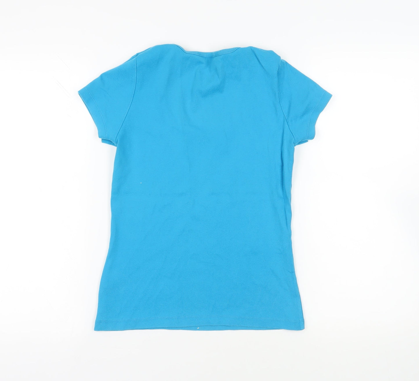 Dorothy Perkins Womens Blue Cotton Basic T-Shirt Size 10 Round Neck