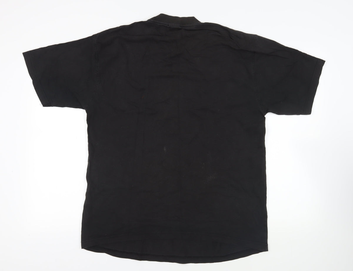 Ferrari Mens Black Cotton T-Shirt Size XL Crew Neck