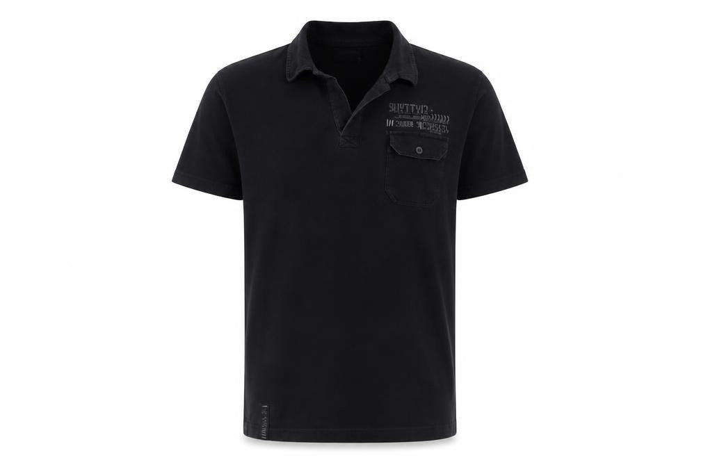 Burton Mens Black Cotton Polo Size L Collared Pullover - Pocket Detail