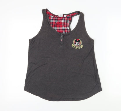 Preloved Disney Womens Grey Cotton Basic Tank Size S Scoop Neck - Mickey Mouse - Front