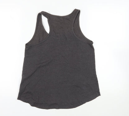 Preloved Disney Womens Grey Cotton Basic Tank Size S Scoop Neck - Mickey Mouse - Back