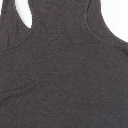Preloved Disney Womens Grey Cotton Basic Tank Size S Scoop Neck - Mickey Mouse - Label