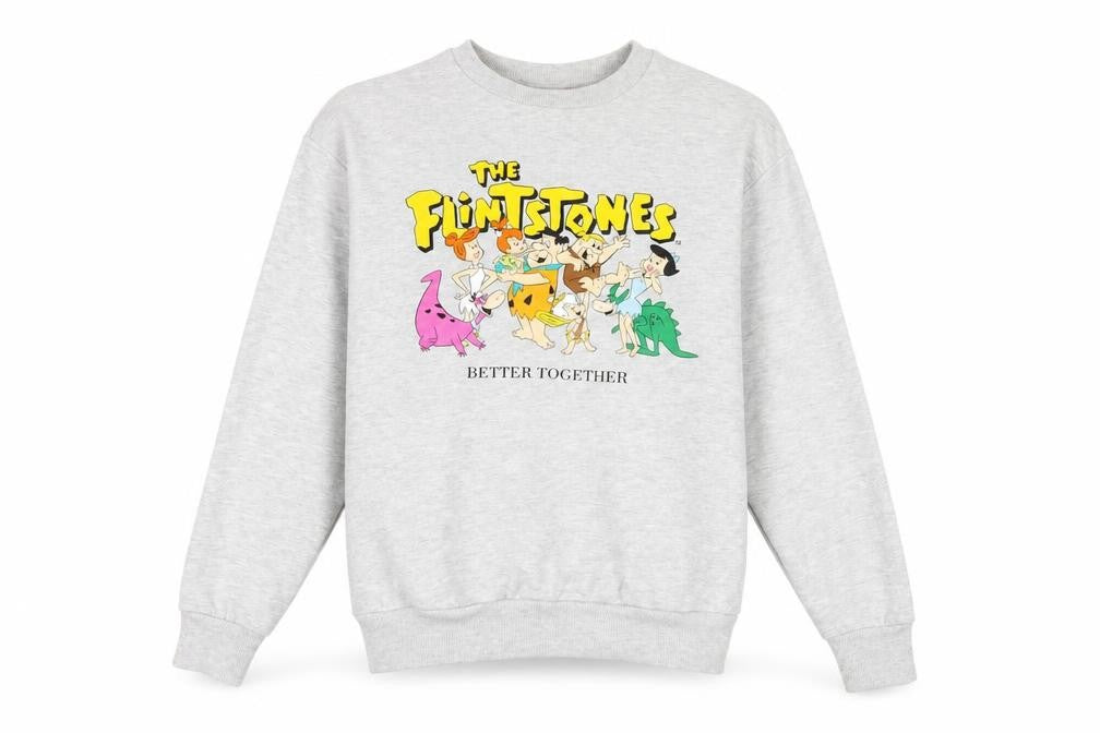 The Flintstones Womens Grey Cotton Pullover Sweatshirt Size S Pullover