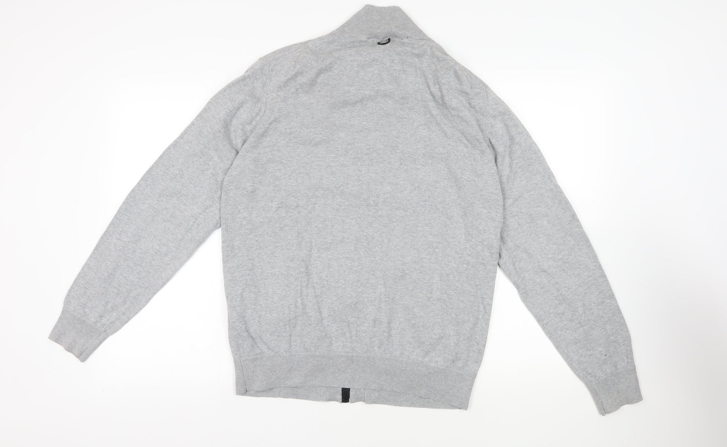 Duck and Cover Mens Grey Cotton Full Zip Sweatshirt Size XL - Logo Pockets