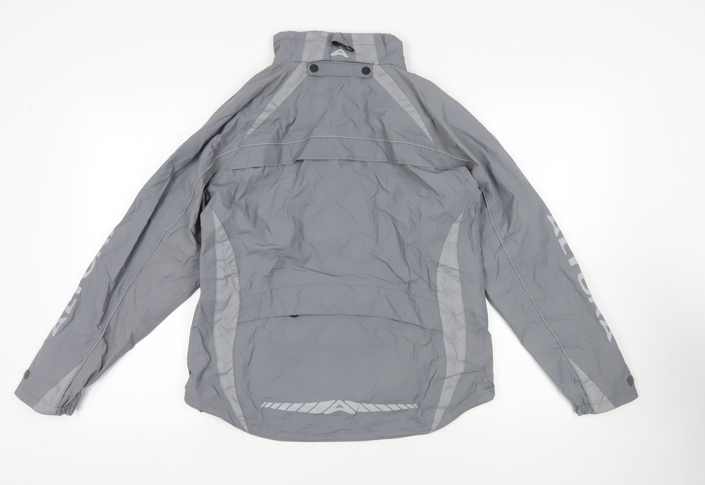 Altura Womens Grey Windbreaker Jacket Size 12 Zip - Logo Zipped Pockets Technical