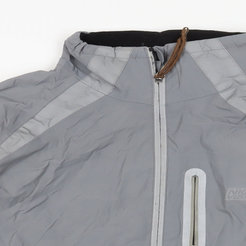 Altura Womens Grey Windbreaker Jacket Size 12 Zip - Logo Zipped Pockets Technical