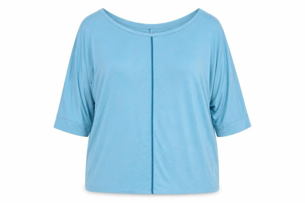 Asquith Womens Blue Viscose Basic T-Shirt Size XL Round Neck