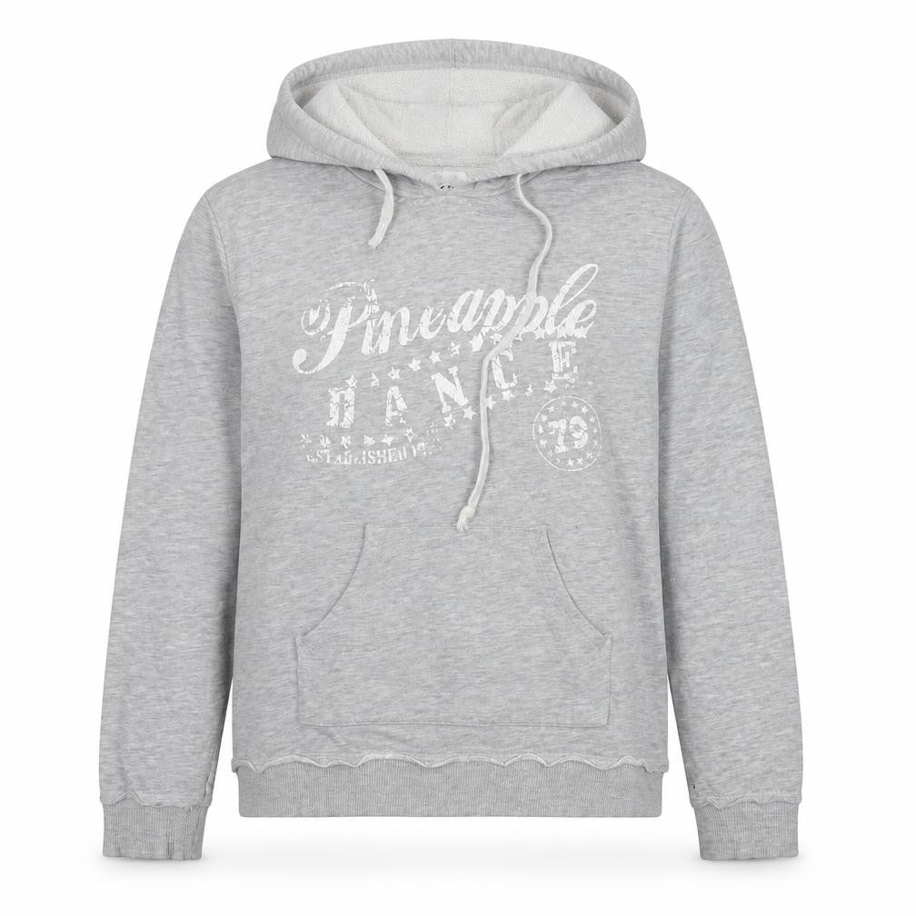 Pineapple Womens Grey Cotton Pullover Hoodie Size M Pullover - Logo