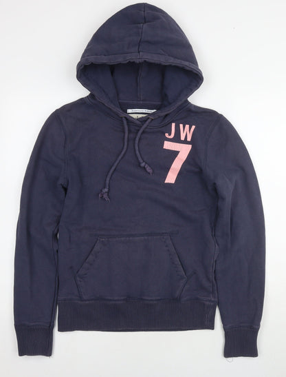 Jack Wills Womens Blue Cotton Pullover Hoodie Size 10 Pullover - Logo GBR