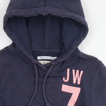 Jack Wills Womens Blue Cotton Pullover Hoodie Size 10 Pullover - Logo GBR
