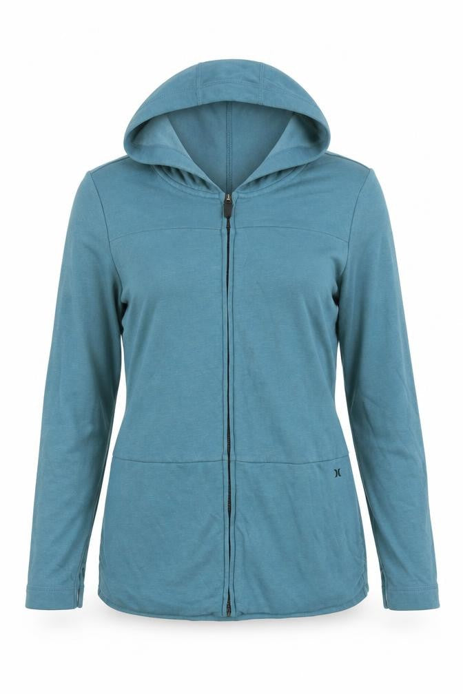 Hurley Womens Blue Cotton Full Zip Hoodie Size S Pullover