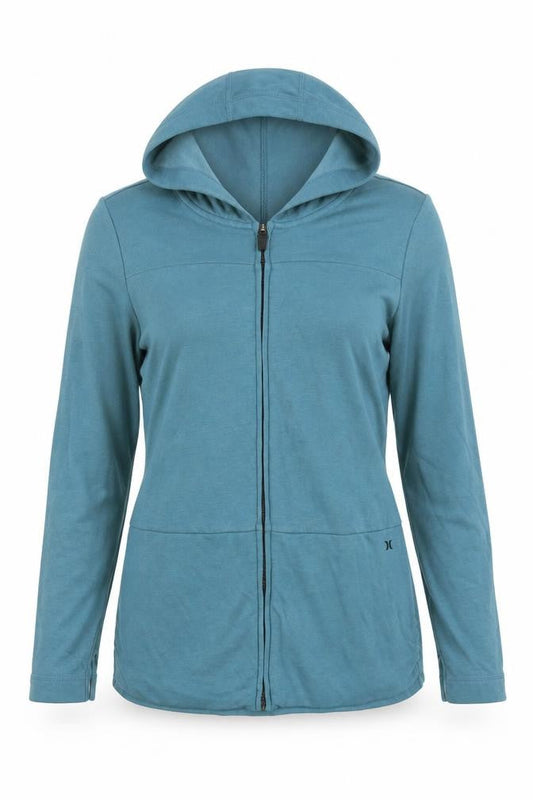 Hurley Womens Blue Cotton Full Zip Hoodie Size S Pullover