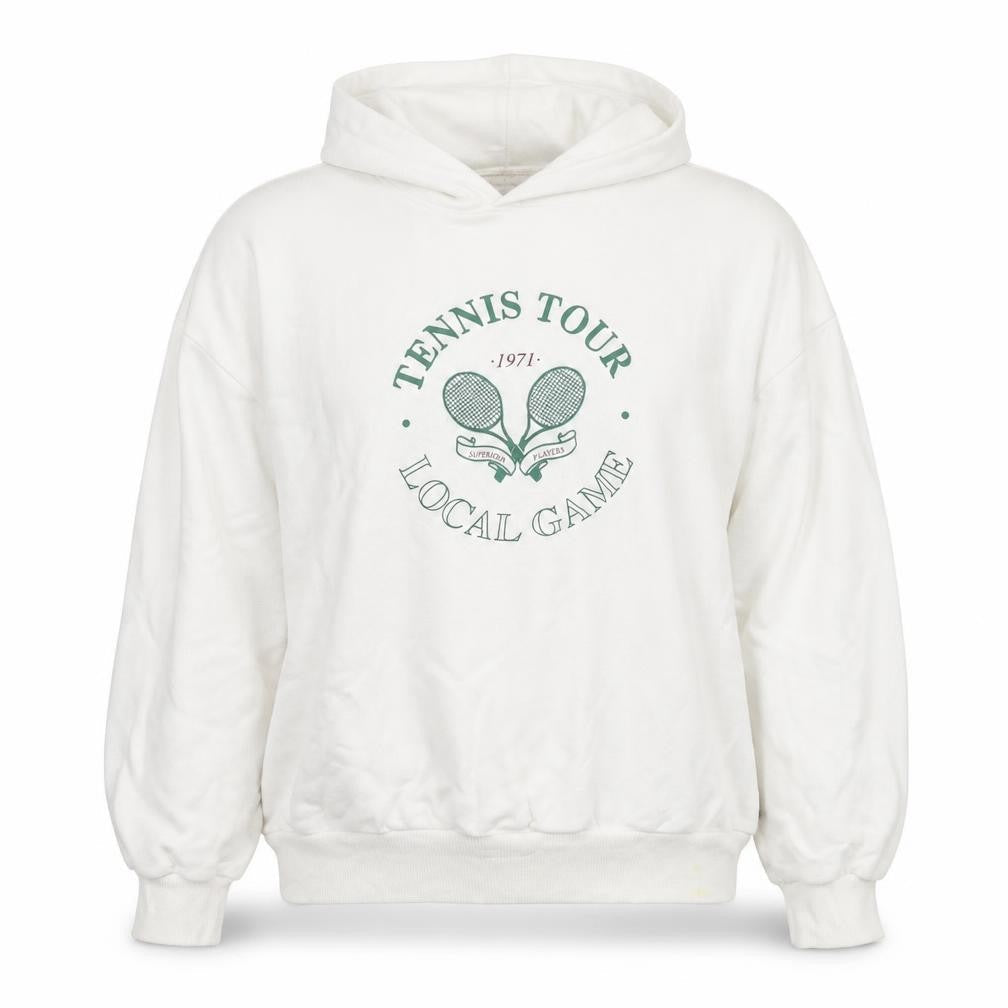 Pacific Republic Womens White Cotton Pullover Sweatshirt Size M Pullover - Tennis Club