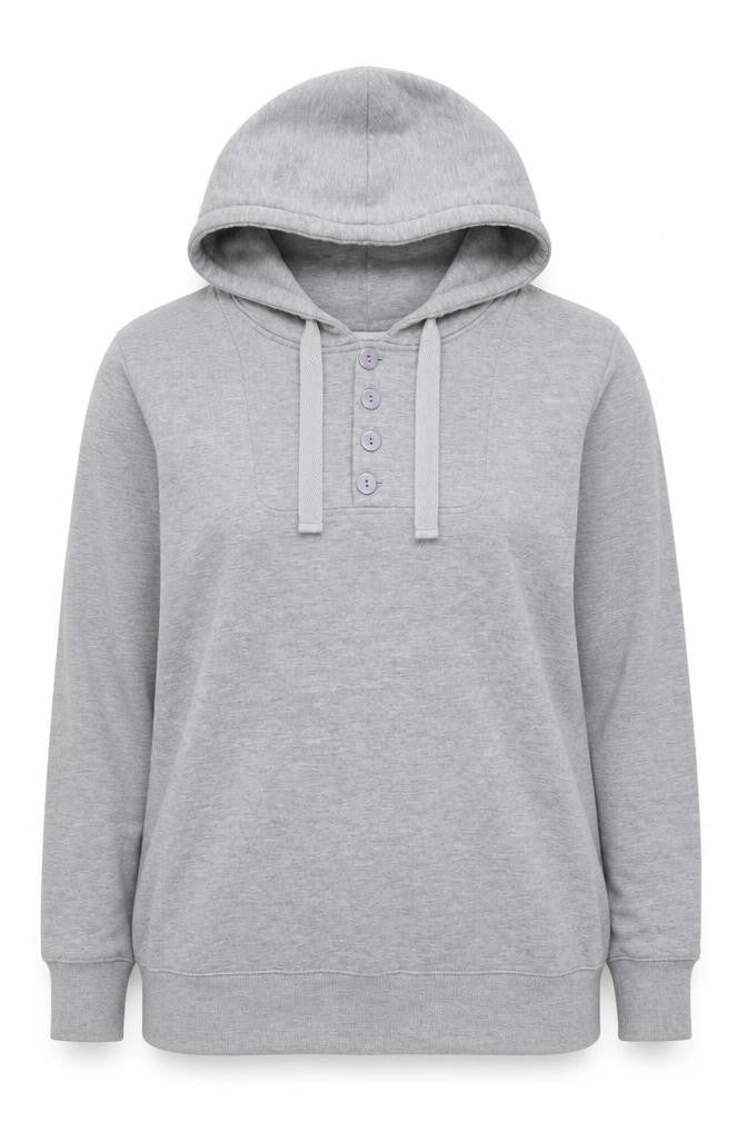 LUFC Womens Grey Cotton Pullover Hoodie Size 2XL Pullover