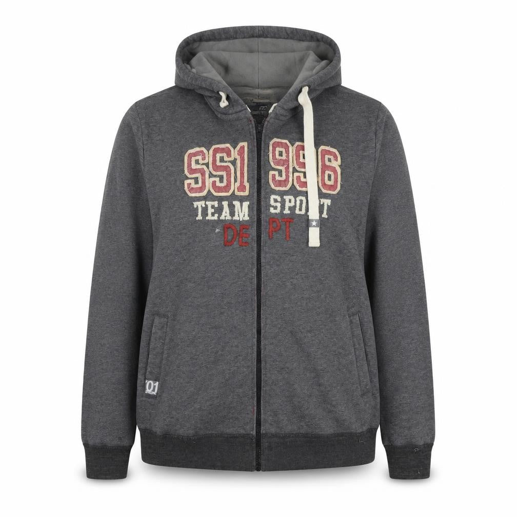 Split Star Womens Grey Cotton Full Zip Hoodie Size 2XL Pullover - Logo