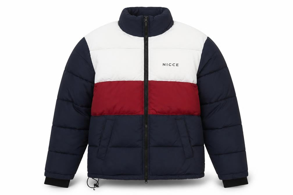 NICCE London Mens Multicoloured Striped Puffer Jacket Jacket Size XS Zip