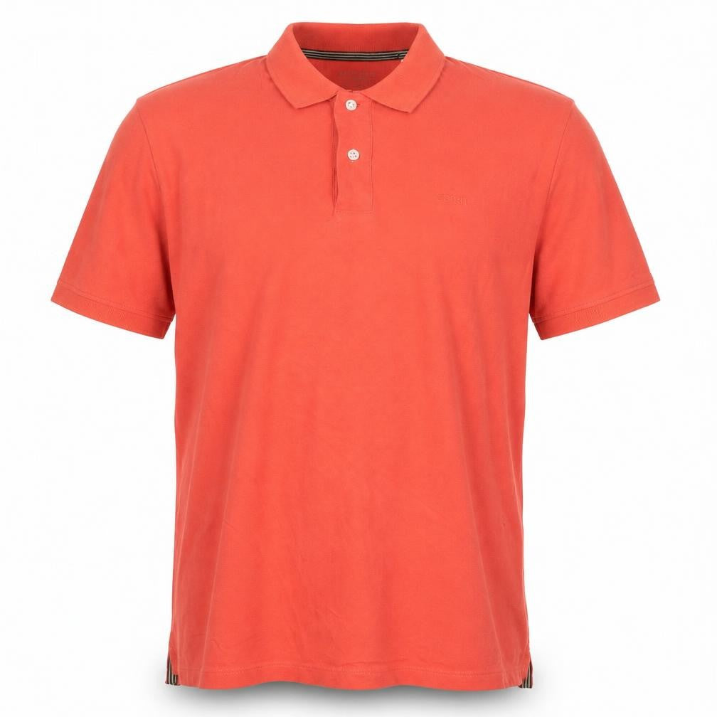 ESPRIT Mens Red Cotton Polo Size XL Collared Pullover