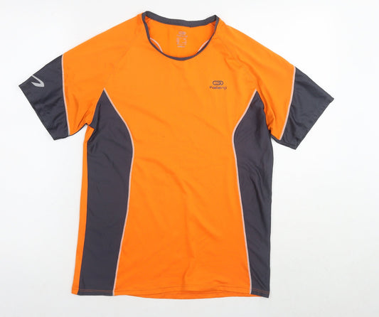 Kalenji Womens Orange Polyester Basic T-Shirt Size S Round Neck Pullover