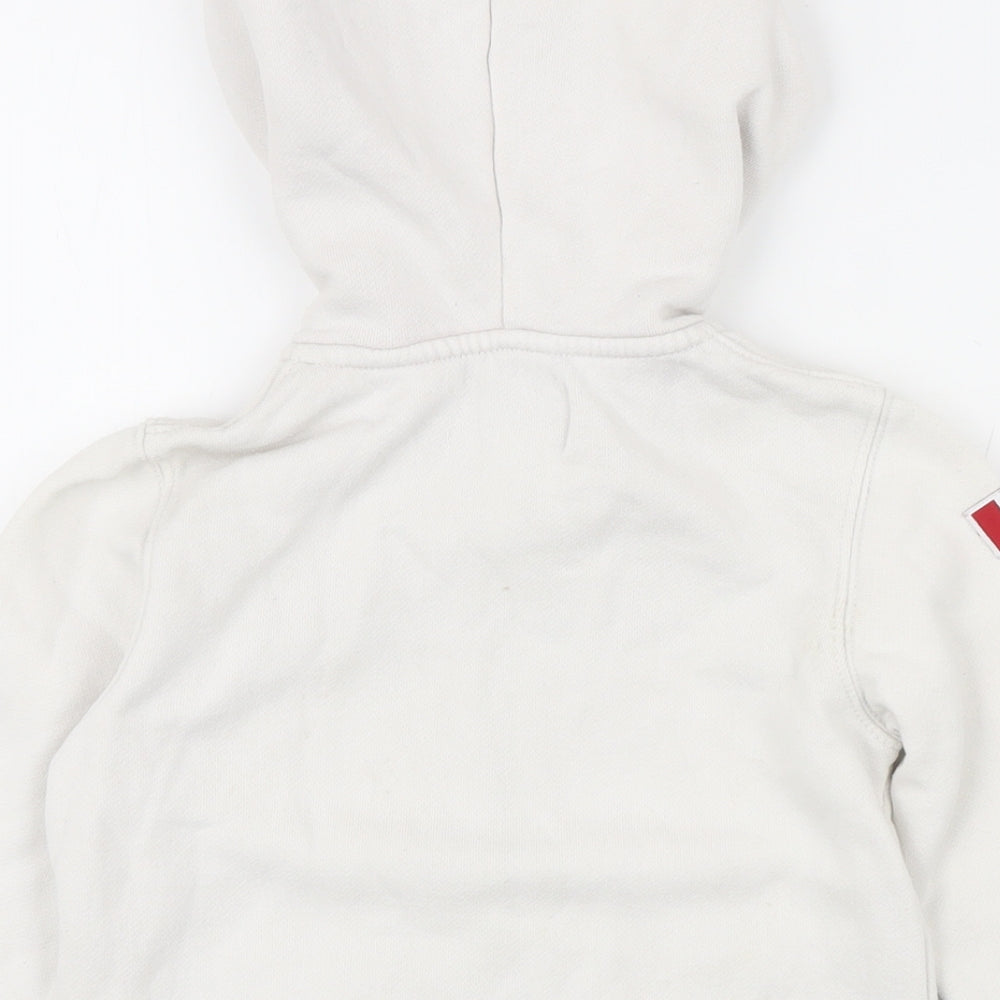 Brand and care label for Canada girls’ white cotton full zip hoodie, size 6, years zip - canada