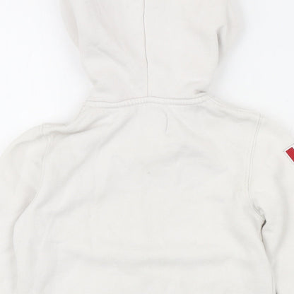 Brand and care label for Canada girls’ white cotton full zip hoodie, size 6, years zip - canada