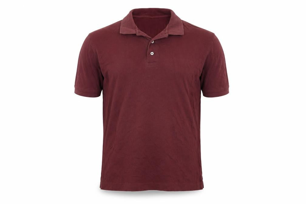 Lands' End Mens Red Cotton Polo Size M Collared Button